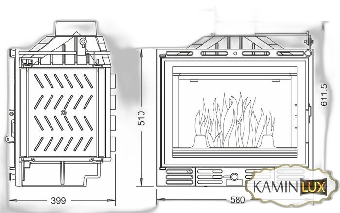 Камінна топка UNIFLAM 600 PLUS ECO з шибером