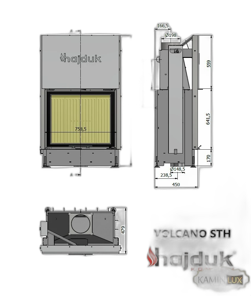 Камінна топка Hajduk Volcano STh
