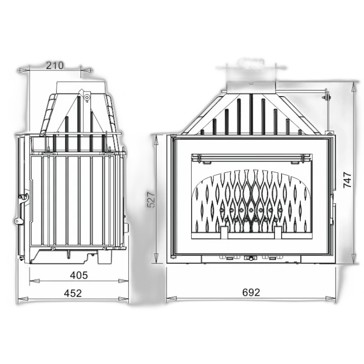 Камінна топка INVICTA 700 Grande Angle з шибером
