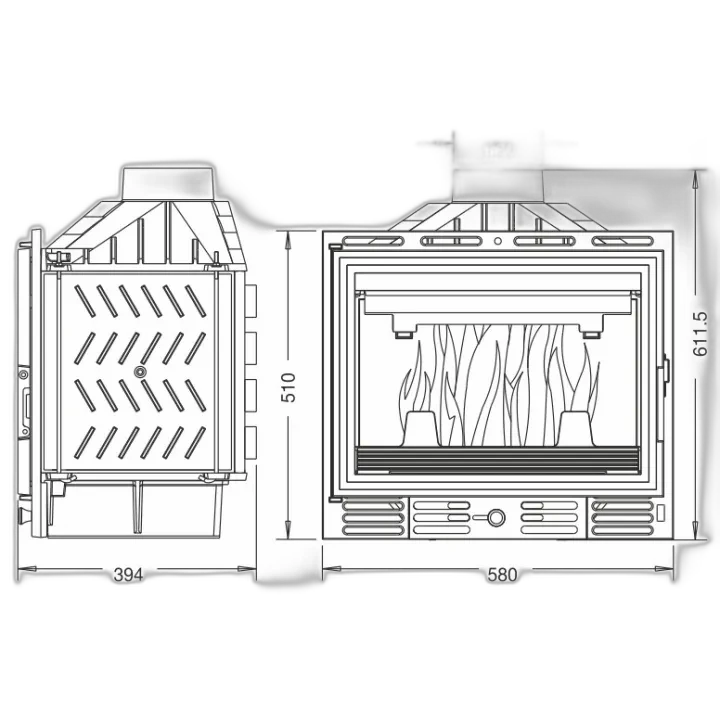Камінна топка UNIFLAM 600 ECO з шибером