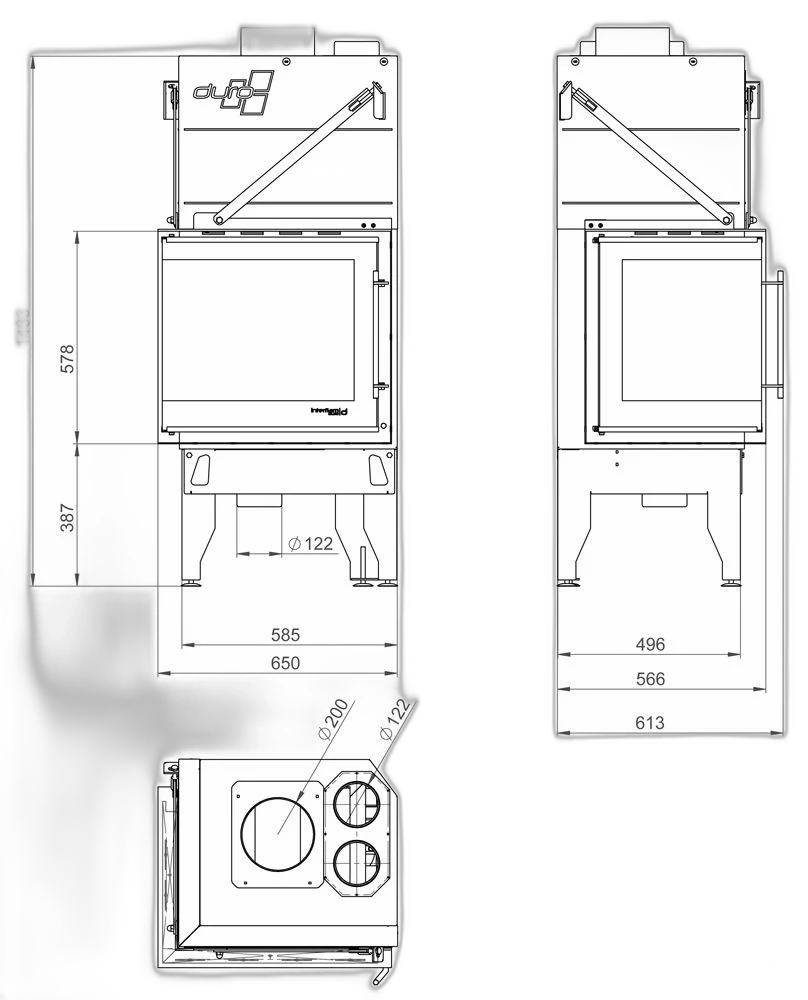 Камінна топка UNIFLAM 660 DURO ліве скло