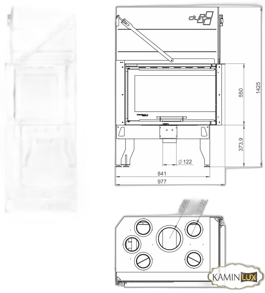 Камінна топка UNIFLAM 860 DURO праве скло гільйотина