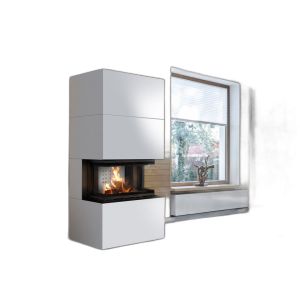 Камін Kratki NBC 7 в обудові HOME EASY BOX стальний - білий