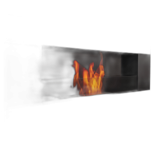 Біокамін Kratki DELTA 2 чорний HORIZONTAL з склом і з сертифікатом TUV