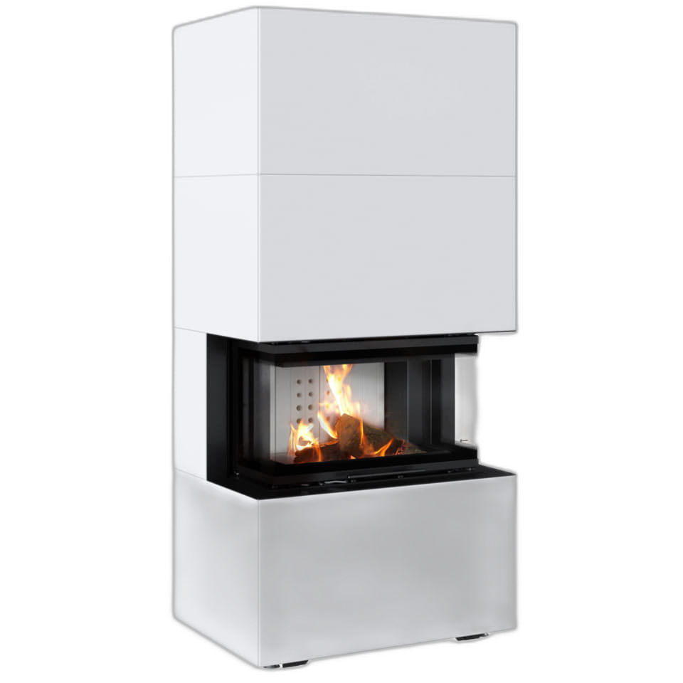 Камін Kratki NBC 7 в обудові HOME EASY BOX стальний - білий