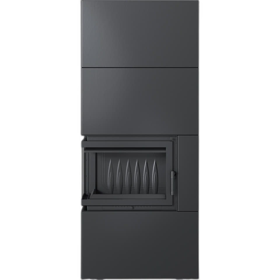Камін Kratki SIMPLE 12 BS ліва в обудові BOX стальний - чорний