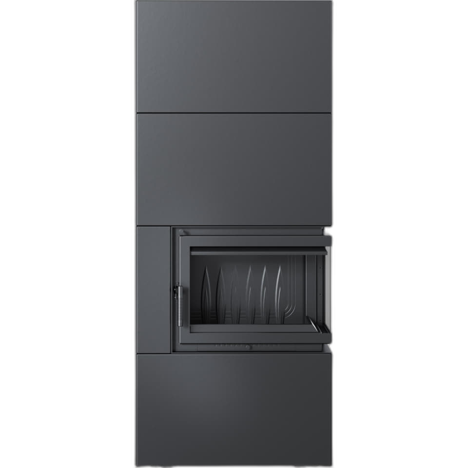 Камін Kratki SIMPLE 12 BS права в обудові BOX стальний - чорний