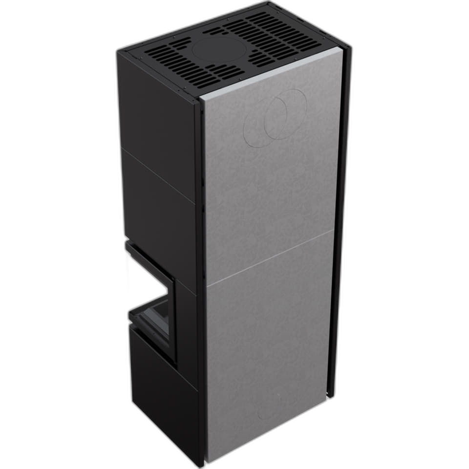 Камін Kratki SIMPLE 12 BS права в обудові BOX стальний - чорний