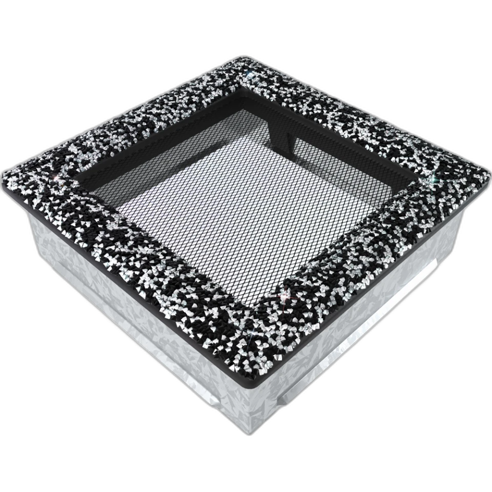 Камінна решітка Venus з кристалами Swarovski чорно-срібна 17x17 Kratki