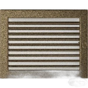 Камінна решітка 22x30 чорно-золота з жалюзями Kratki