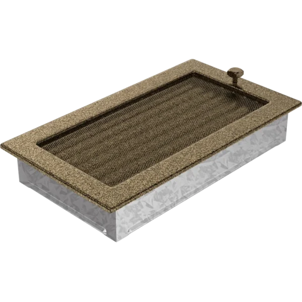 Камінна решітка 17x30 чорно-золота з жалюзями Kratki
