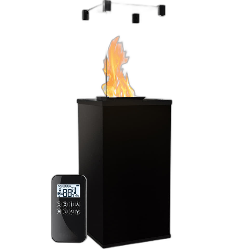 Газовий обігрівач Kratki PATIO MINI керамограніт COLLECTION NERO ASSOLUTO - пульт (8,2 кВт)